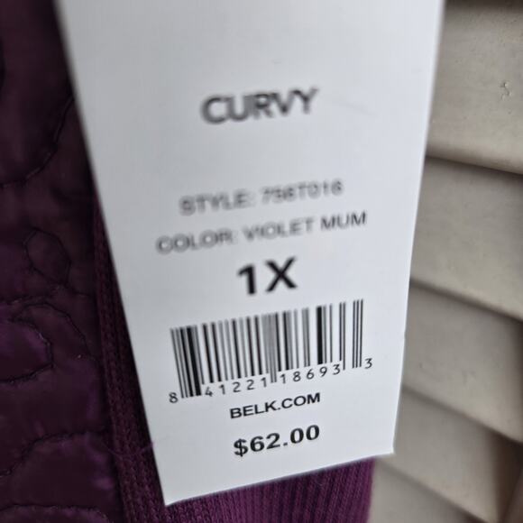 New Zelos Puffer Vest Women's 1X Zip Up Lightweight Pockets Violet Plum - Picture 13 of 14